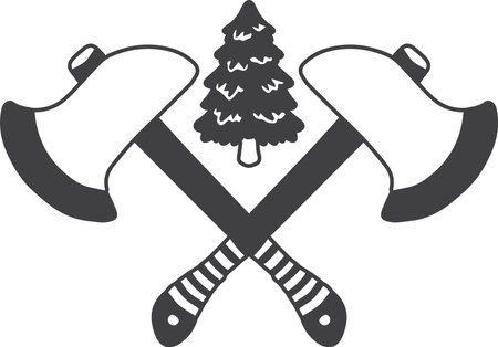 Hand Drawn handle hatchet axe illustration isolated on backgroundのイラスト素材