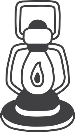 Hand Drawn lantern for hiking illustration isolated on backgroundのイラスト素材