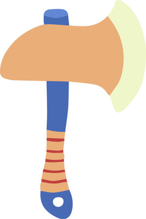 Hand Drawn handle hatchet axe illustration isolated on backgroundのイラスト素材