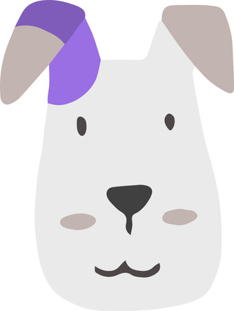 Hand Drawn cute dog face illustration isolated on backgroundのイラスト素材