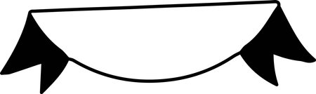 Hand Drawn one vintage ribbon banner illustration isolated on backgroundのイラスト素材