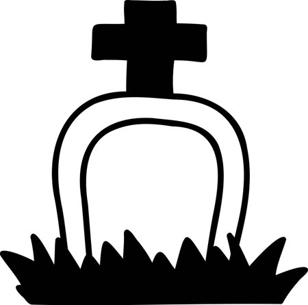Hand Drawn halloween grave illustration isolated on backgroundのイラスト素材