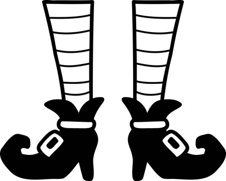 Hand Drawn witch shoes illustration isolated on backgroundのイラスト素材