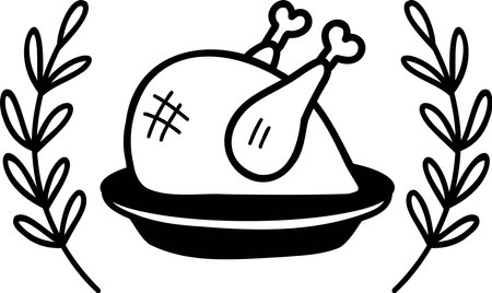 Hand Drawn thanksgiving turkey illustration isolated on backgroundのイラスト素材