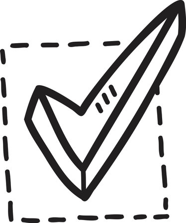 Hand Drawn check mark illustration isolated on backgroundのイラスト素材