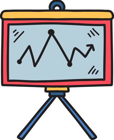 Hand Drawn presentation board illustration isolated on backgroundのイラスト素材