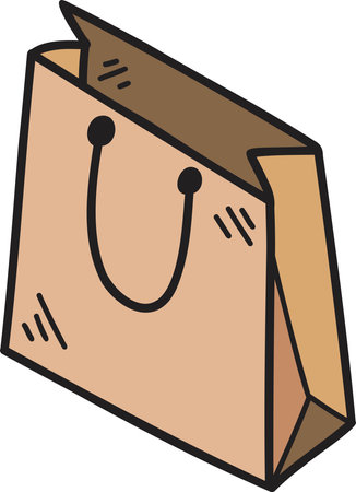 Hand Drawn shopping bag illustration isolated on backgroundのイラスト素材