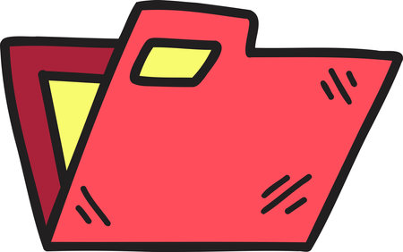 Hand Drawn folder file illustration isolated on backgroundのイラスト素材