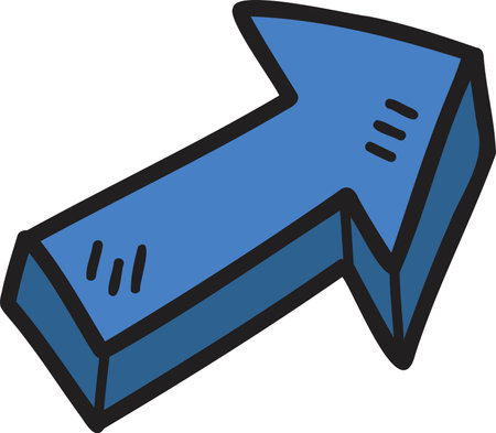 Hand Drawn up arrow illustration isolated on backgroundのイラスト素材