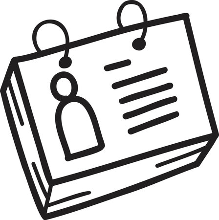 Hand Drawn business card illustration isolated on backgroundのイラスト素材