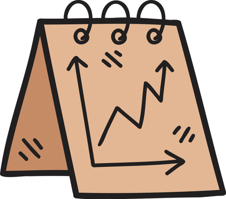 Hand Drawn Stock graphs and notebooks illustration isolated on backgroundのイラスト素材