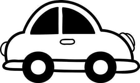 Hand Drawn sedan car illustration isolated on backgroundのイラスト素材