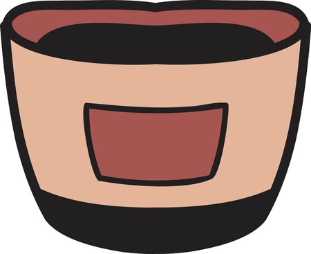 Hand Drawn cute terracotta plant pot illustration isolated on backgroundのイラスト素材