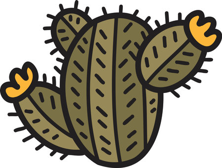 Hand Drawn cute cactus illustration isolated on backgroundのイラスト素材
