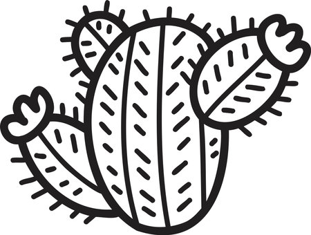 Hand Drawn cute cactus illustration isolated on backgroundのイラスト素材