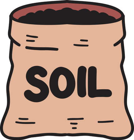 Hand Drawn soil bag illustration isolated on backgroundのイラスト素材