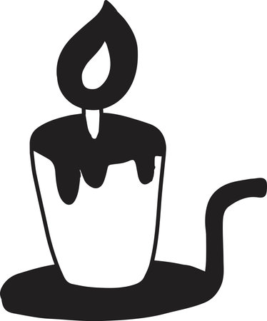 Hand Drawn candlestick for christmas illustration isolated on backgroundのイラスト素材