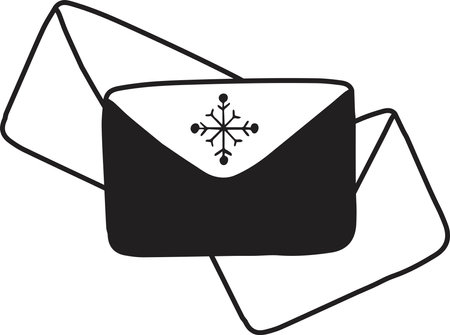 Hand Drawn christmas envelope illustration isolated on backgroundのイラスト素材