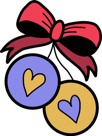 Hand Drawn Christmas ball decorations illustration isolated on backgroundのイラスト素材