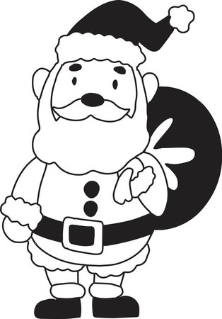 Hand Drawn santa claus with gift bags illustration isolated on backgroundのイラスト素材