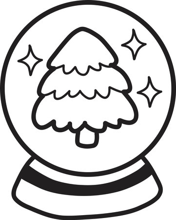 Hand Drawn Christmas crystal ball illustration isolated on backgroundのイラスト素材