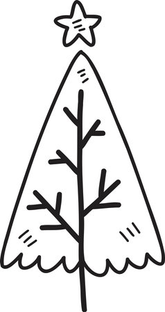 Hand Drawn christmas tree illustration isolated on backgroundのイラスト素材