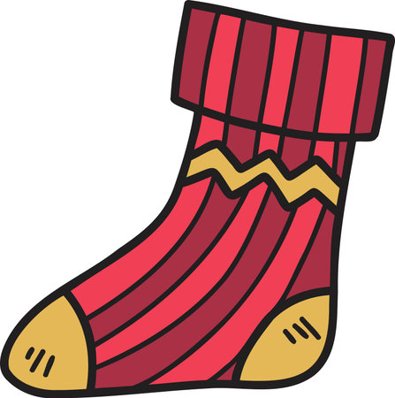 Hand Drawn christmas socks illustration isolated on backgroundのイラスト素材