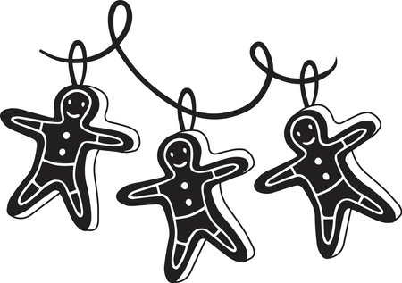 Hand Drawn Christmas baking illustration isolated on backgroundのイラスト素材