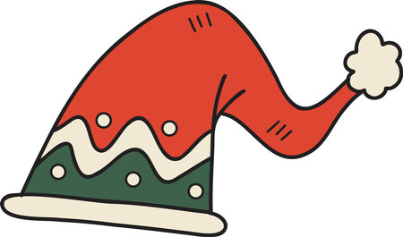 Hand Drawn christmas hat illustration isolated on backgroundのイラスト素材