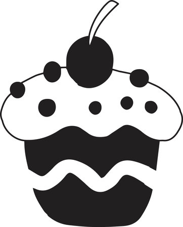 Hand Drawn Christmas Cupcakes illustration isolated on backgroundのイラスト素材