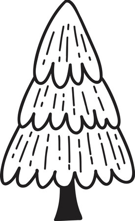 Hand Drawn christmas tree illustration isolated on backgroundのイラスト素材