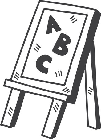 Hand Drawn blackboard for kids illustration isolated on backgroundのイラスト素材