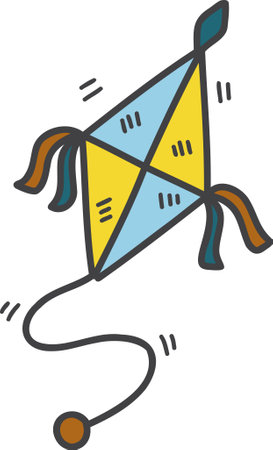 Hand Drawn cute kite illustration isolated on backgroundのイラスト素材