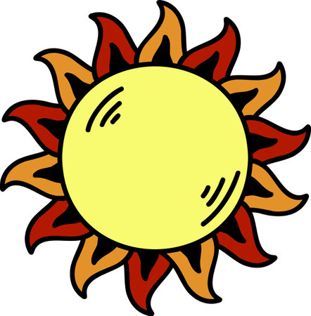 Hand Drawn sun illustration isolated on backgroundのイラスト素材