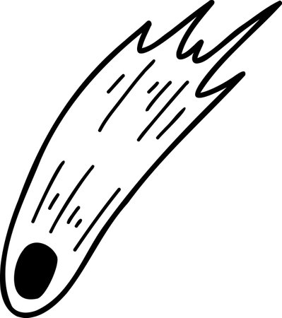 Hand Drawn meteor illustration isolated on backgroundのイラスト素材
