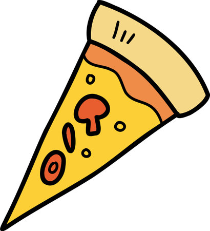 Hand Drawn sliced pizza illustration isolated on backgroundのイラスト素材