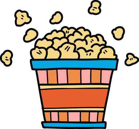 Hand Drawn popcorn illustration isolated on backgroundのイラスト素材