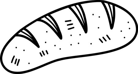 Hand Drawn yummy baked bread illustration isolated on backgroundのイラスト素材