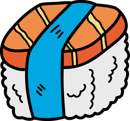 Hand Drawn Seaweed Rice Ball illustration isolated on backgroundのイラスト素材