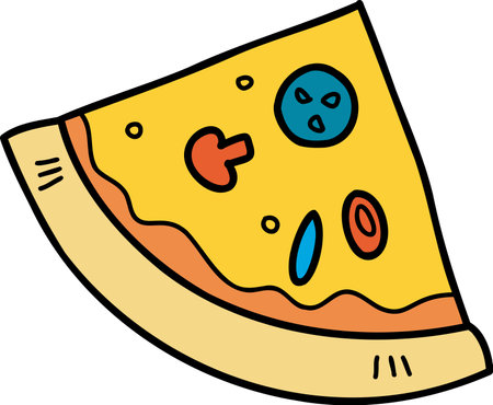 Hand Drawn sliced pizza illustration isolated on backgroundのイラスト素材