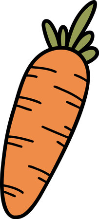 Hand Drawn carrot illustration isolated on backgroundのイラスト素材