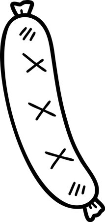 Hand Drawn delicious sausage illustration isolated on backgroundのイラスト素材