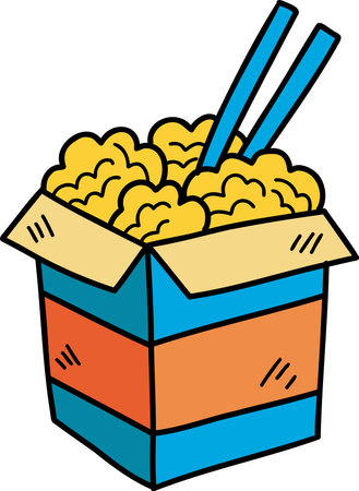 Hand Drawn instant noodles illustration isolated on backgroundのイラスト素材