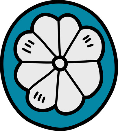 Hand Drawn mangosteen from top view illustration isolated on backgroundのイラスト素材