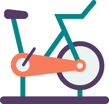 bike in the gym illustration in minimal style isolated on backgroundのイラスト素材