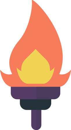 Torch flame illustration in minimal style isolated on backgroundのイラスト素材