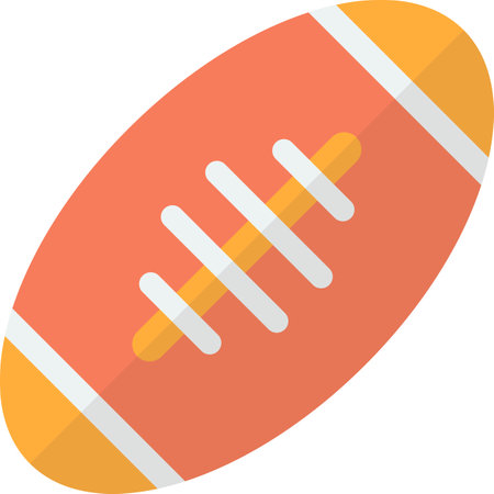rugby ball illustration in minimal style isolated on backgroundのイラスト素材