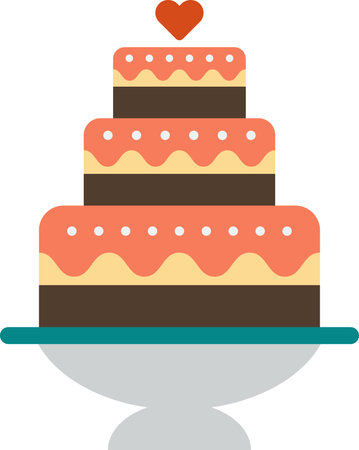 birthday cake illustration in minimal style isolated on backgroundのイラスト素材