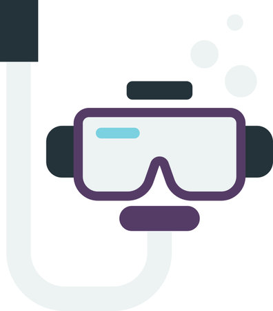 swimming goggles illustration in minimal style isolated on backgroundのイラスト素材