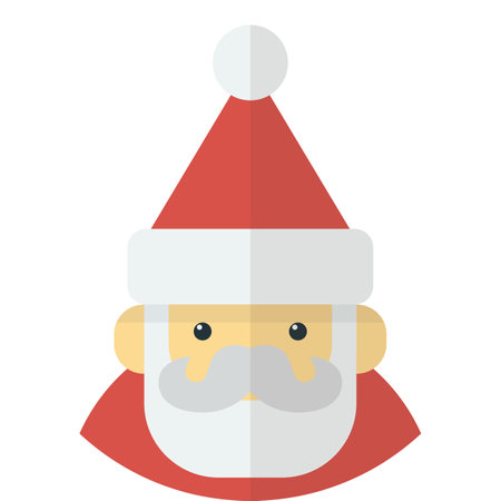 Santa Claus face illustration in minimal style isolated on backgroundのイラスト素材
